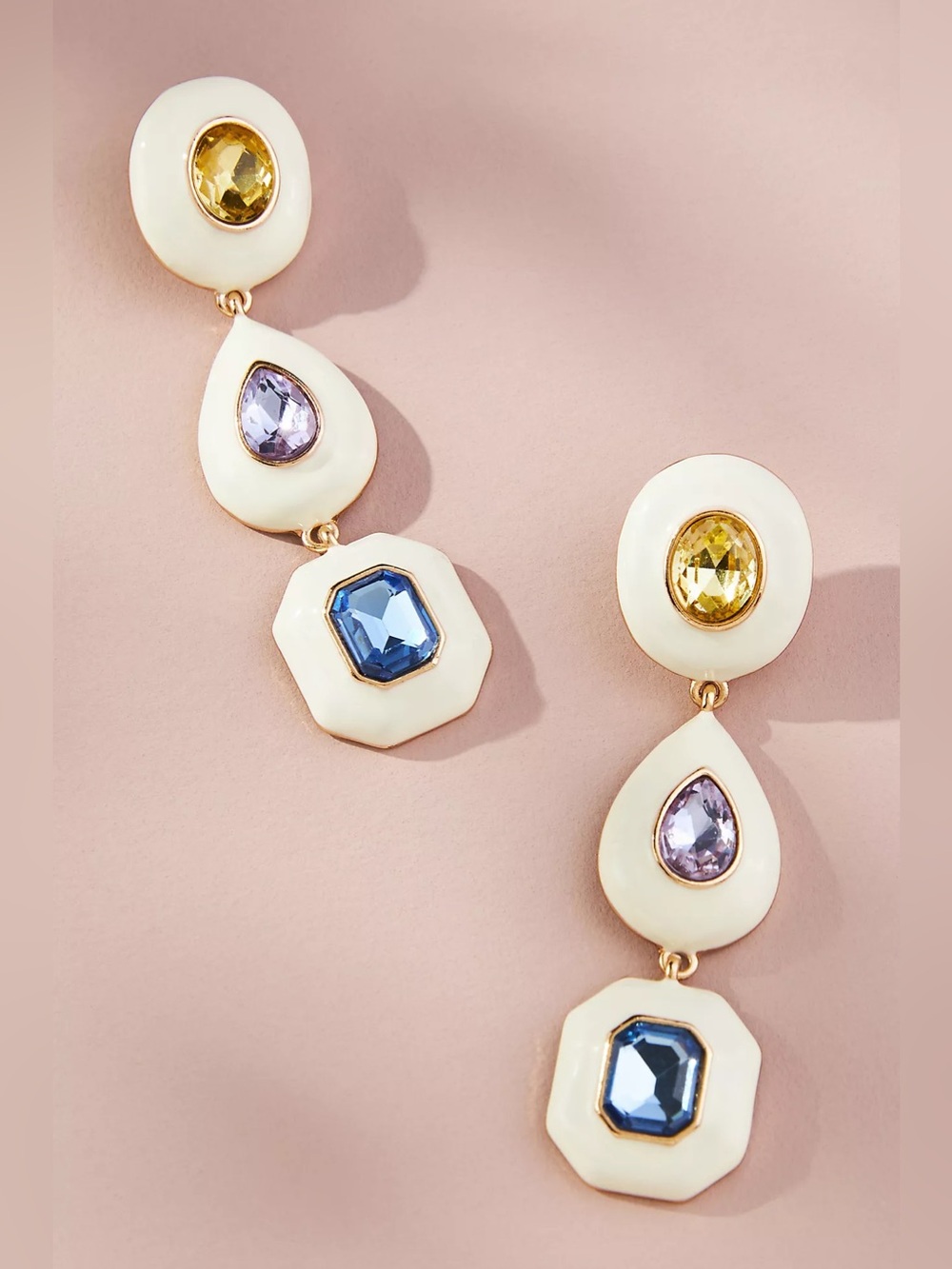 New Anthropologie Resin Crystal Drop Earrings